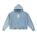Almost Home |  Cropped Washed Frayed-Hem Hoodie