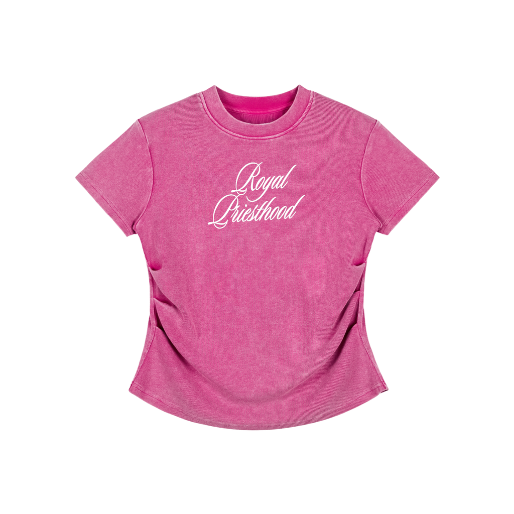 Womens Royal Priesthood Vintage Washed Bodycon Cotton T-Shirt | Slight Crop