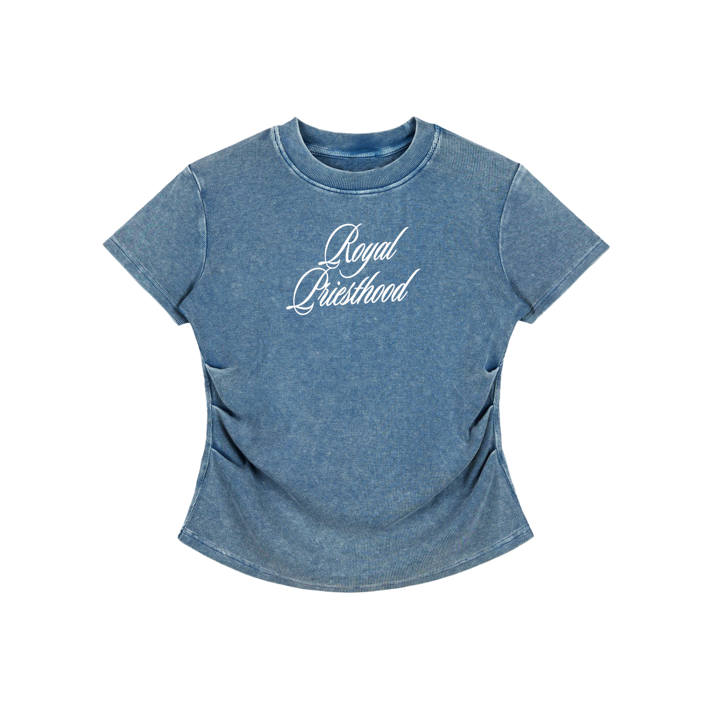 Womens Royal Priesthood Vintage Washed Bodycon Cotton T-Shirt | Slight Crop